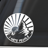 Funny Die Cut Vinyl Outdoor Scene "I Hate People" Decal