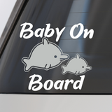 Die Cut Vinyl Dolphin Baby On Board Decal - Get Decaled