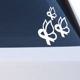 Breast Cancer Awareness Ribbon Butterfly Decal Set - Get Decaled