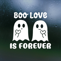 Cute Halloween Dye Cut Vinyl "Boo Love Is Forever" Decal