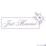 Simple & Elegant Floral Framed 'Just Married' Removable Vinyl Decal - Wall Vinyl - Get Decaled