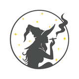 Die Cut Vinyl Smoking Witch Decal