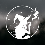 Die Cut Vinyl Smoking Witch Decal