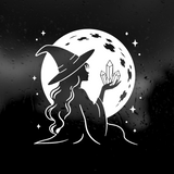 Die Cut Vinyl Decal - Witch Charging Crystals