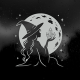 Die Cut Vinyl Decal - Witch Charging Crystals