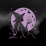 Die Cut Vinyl Decal - Witch Charging Crystals