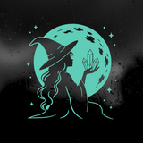 Die Cut Vinyl Decal - Witch Charging Crystals