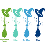 Die Cut Vinyl Witches Broom Decal - Vehicle / Window Decal