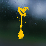 halloween witches broom decal by get decaled. halloween decor, halloween witch, halloween decal, halloween sticker, halloween decoration, diy halloween ideas, witch, witches broom, witches hat, decal, sticker, decal shop usa, decal shop canada