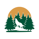 Die Cut Vinyl Howling Wolf In Forest Decal