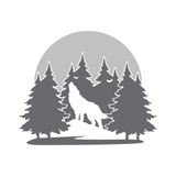 Die Cut Vinyl Howling Wolf In Forest Decal - Get Decaled
