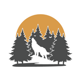Die Cut Vinyl Howling Wolf In Forest Decal - Get Decaled