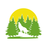 Die Cut Vinyl Howling Wolf In Forest Decal