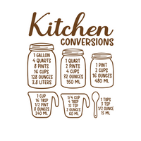 Die Cut Vinyl Kitchen Conversion Chart Decal