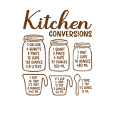 Die Cut Vinyl Kitchen Conversion Chart Decal