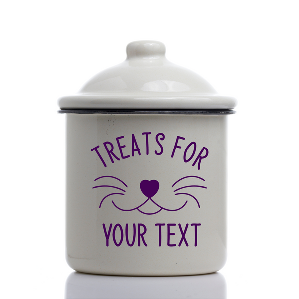 Dye Cut Vinyl Custom Cat Treat Container Decal