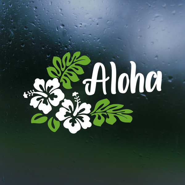 aloha decal, hibiscus decal, decals, sticker decals, vinyl decals, aloha decal, hibiscus aloha decal, hibiscus car decal, truck decal, laptop decal, get decaled, decal shop