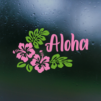 aloha decal, hibiscus decal, decals, sticker decals, vinyl decals, aloha decal, hibiscus aloha decal, hibiscus car decal, truck decal, laptop decal, get decaled, decal shop
