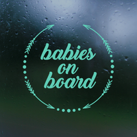 Dye Cut Vinyl Babies On Board Arrow Wreath Decal