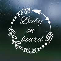 baby on board decal, baby on board wreath, baby on board wreath decal, baby on board wreath sticker, baby in car decal, decals, get decaled