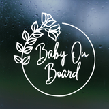 Floral Wreath Baby On Board Car/Truck Decal