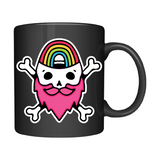 Rainbow Bearded Skull Sticker for Car, Laptop, Mug, Mirror & More