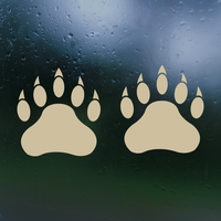Die Cut Vinyl Bear Paw Silhouette Car / Truck Decals