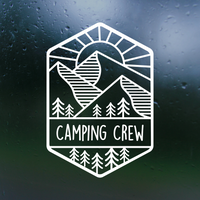 camper decal, camping crew decal, camping crew truck decal, camping crew trailer decal, camper decal, rv decal, decals, decal, get decaled, decal shop