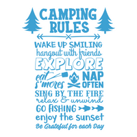 Camping Rules Die Cut Camper / Trailer Decal