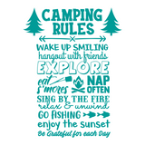 Camping Rules Dye Cut Camper Decal