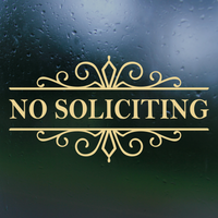 Line Art Frame No Soliciting Dye Cut Vinyl Decal For Doors, Windows, Mailboxes