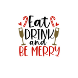 eat drink and be merry christmas wine glass decal by get decaled. christmas decor, holiday decor, diy christmas, diy christmas party, holiday party, diy christmas present, diy christmas party, christmas party, christmas wine glass.