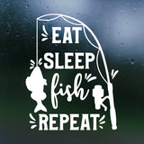 Eat Sleep Fish Repeat Decal