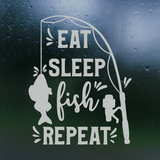 fishing decal, fishing car decal, fishing car decals , fishing truck decal, fishing sticker, funny decals, decal, decals, decal shop, decal shop canada, get decaled, fish car decal, fish truck decal, eat sleep fish repeat decal