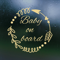 baby on board decal, baby on board wreath, baby on board wreath decal, baby on board wreath sticker, baby in car decal, decals, get decaled