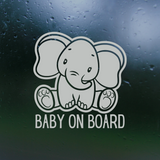 elephant baby on board, Baby on board decal, decals, car decals, truck decals, baby on board sign, baby in car sign, decal shop, get decaled, custom decals,