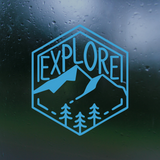 Explore Mountain Scene Decal for Car, Truck, RV, Camper, Windows & More