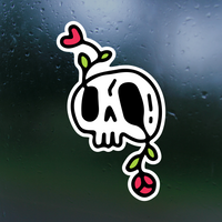 Floral Skull Sticker for Cars, Mugs, Windows, Laptops, Mirrors & More