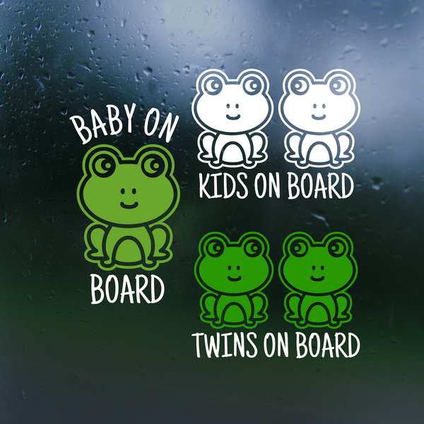 baby on board decal, baby on board decals, baby on board sticker, dye cut vinyl baby on board decal, get decaled, vinyl stickers, dye cut vinyl baby on board decal, decal shop, baby on board frog decal