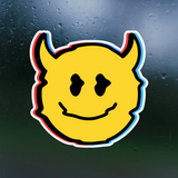 Glitched Smiley Face Sticker for Car, Mug, Mirror, Laptop & More