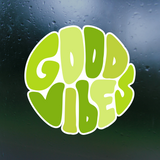 good vibes sticker for cars, laptop, mug, glass, mirror and more by get decaled. bumper sticker, car sticker, mug sticker, window sticker, glass sticker, mirror sticker, retro sticker, get decaled, decal shop usa, decal shop canada, best decals.