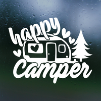 happy camper decal, camper decal, trailer decal, rv decal, motor home decal, vinyl decal sticker, vinyl stickers, get decaled