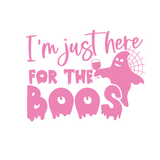 Im Just Here For The Boos funny halloween decal by get decaled. halloween decoration, halloween d.ecor, diy crafts, diy halloween crafts, wine glass decal, best decals