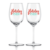 holiday cheer christmas wine glass decal by get decaled. christmas decor, holiday decor, diy christmas, diy christmas party, holiday party, diy christmas present, diy christmas party, christmas party, christmas wine glass.