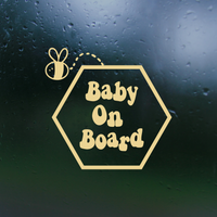 Baby On Board bee decal,Baby on board decal, decals, car decals, truck decals, baby on board sign, baby in car sign, decal shop, get decaled, custom decals, kangaroo on board decal