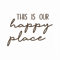 this is our happy place vinyl decal for home decor by get decaled. decals, decal, decal sticker, home decor, diy home decor, home decor decal, diy home decor decal, get decaled