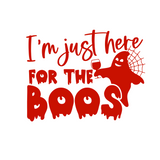 Im Just Here For The Boos funny halloween decal by get decaled. halloween decoration, halloween d.ecor, diy crafts, diy halloween crafts, wine glass decal, best decals