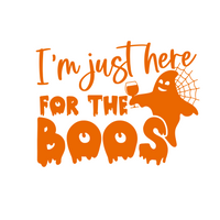 Im Just Here For The Boos funny halloween decal by get decaled. halloween decoration, halloween d.ecor, diy crafts, diy halloween crafts, wine glass decal, best decals