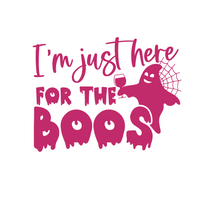 Im Just Here For The Boos funny halloween decal by get decaled. halloween decoration, halloween d.ecor, diy crafts, diy halloween crafts, wine glass decal, best decals