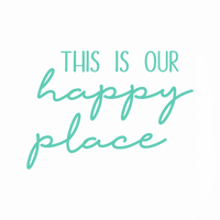this is our happy place vinyl decal for home decor by get decaled. decals, decal, decal sticker, home decor, diy home decor, home decor decal, diy home decor decal, get decaled